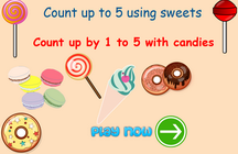 counting up to 5 game using candies, counting game for preschoolers and toddlers