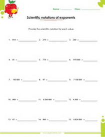 Numbers to exponents conversion worksheet, exponents, standard form to scientific notation worksheet.