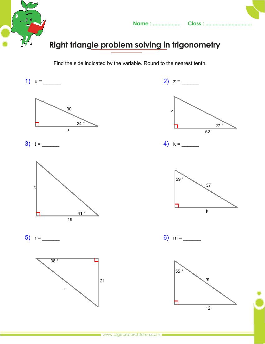 11 Best Images of Right Triangle Trigonometry Worksheet Special With Right Triangle Trigonometry Worksheet