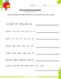 Adding and subtracting polynomials worksheets with answers