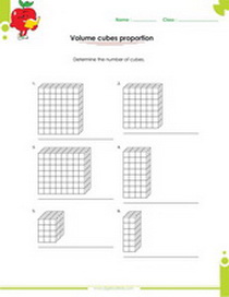solid figures worksheet, number of cubes that constitute a figure